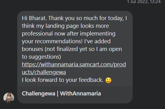 Message from Annamaria, WithAnnamaria